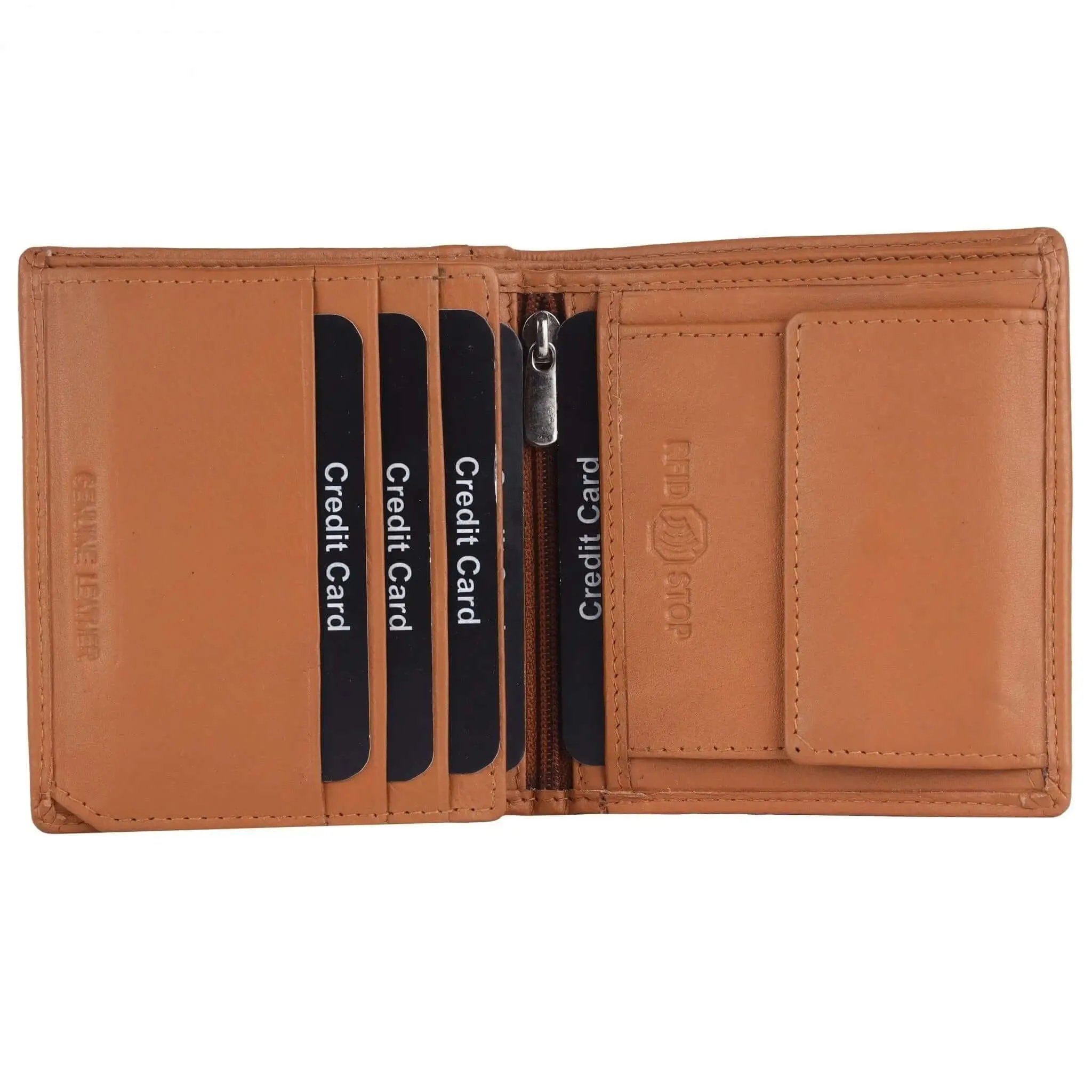 Genuine Brown Leather RFID Wallet for Men | Buff and Cow Leather | 7 Card Slots