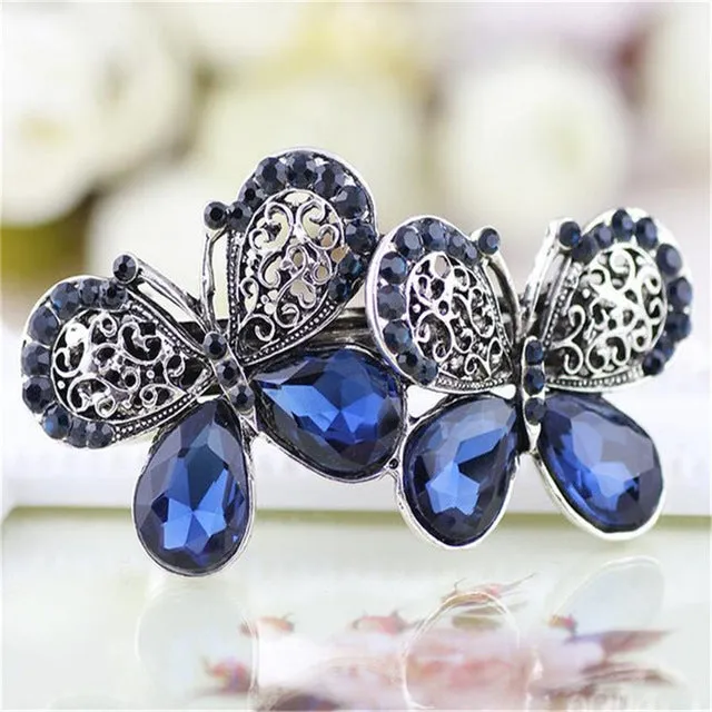 haimeikang New Hot Fashion Women Girl Cute Colorful Shinning Crystal Rhinestones Bows Hairpin Flower Hair Clip Jewelry Wholesale