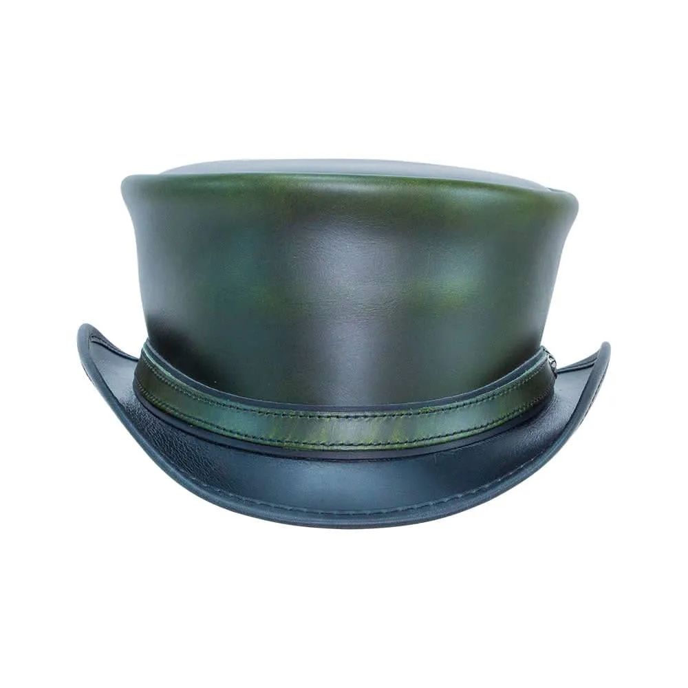 Hampton | Mens Leather Top Hat with Leather Hat Band