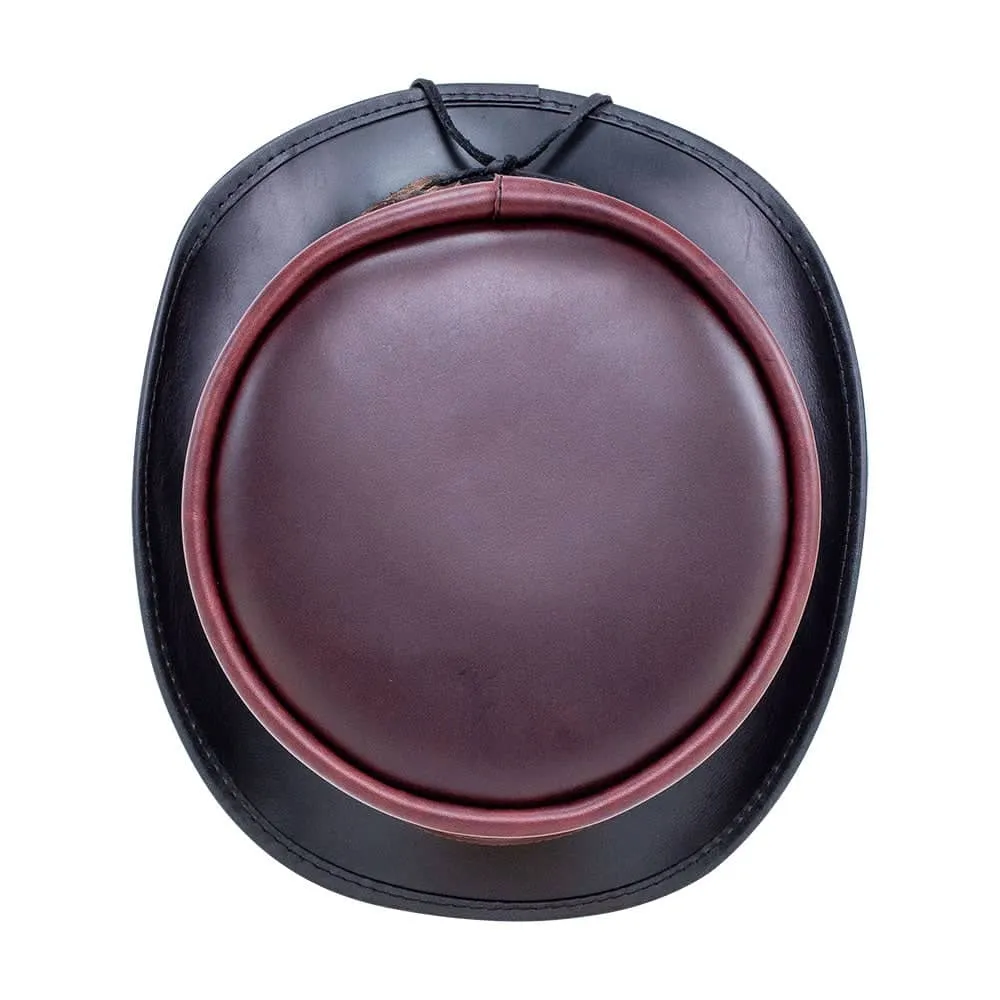 Hampton | Mens Leather Top Hat with Leather Hat Band