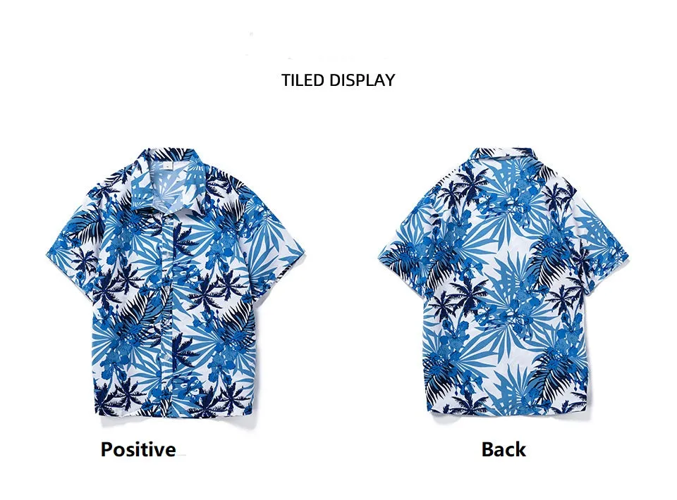 High Quality Summer Holiday Hawaiian Print Short Sleeve Beach Shirt for Men Quick-drying Breathable Vacation Shirts