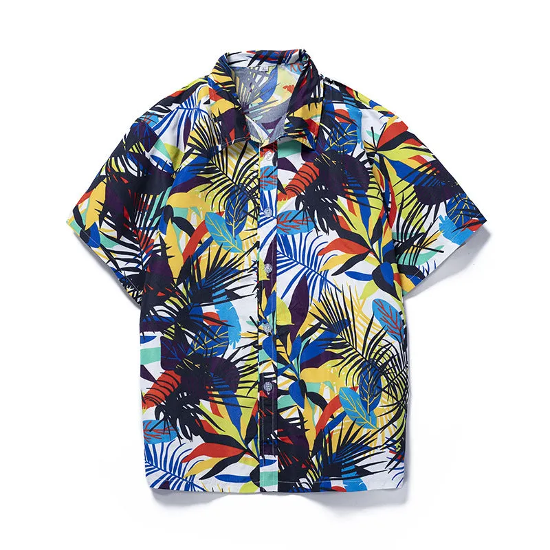 High Quality Summer Holiday Hawaiian Print Short Sleeve Beach Shirt for Men Quick-drying Breathable Vacation Shirts