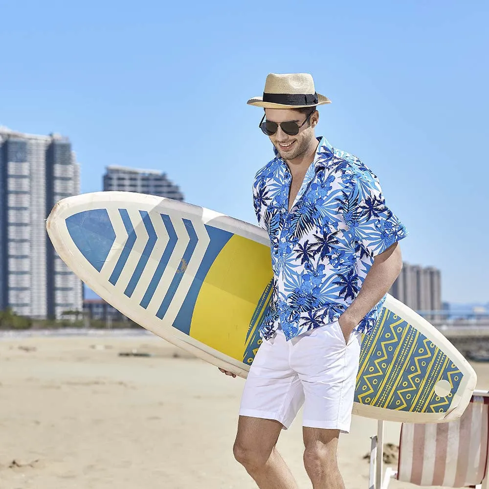 High Quality Summer Holiday Hawaiian Print Short Sleeve Beach Shirt for Men Quick-drying Breathable Vacation Shirts