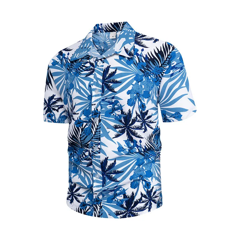 High Quality Summer Holiday Hawaiian Print Short Sleeve Beach Shirt for Men Quick-drying Breathable Vacation Shirts