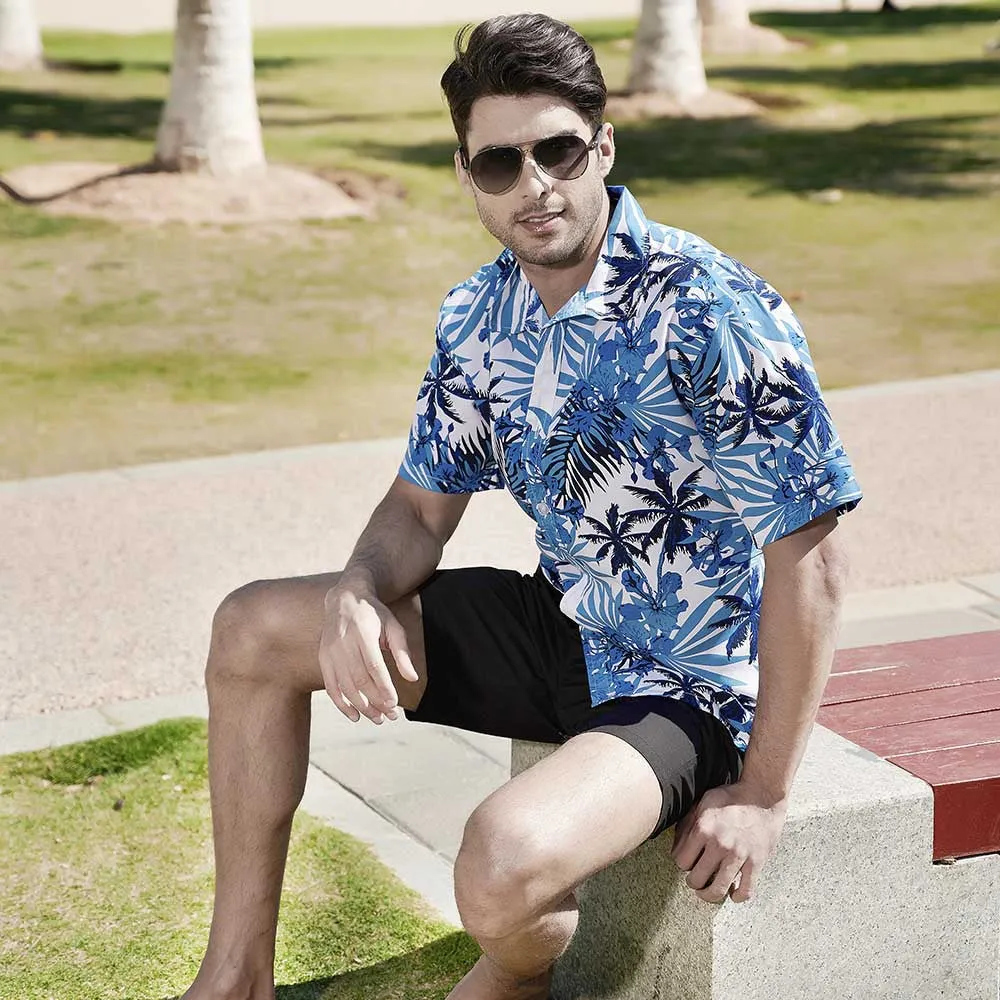 High Quality Summer Holiday Hawaiian Print Short Sleeve Beach Shirt for Men Quick-drying Breathable Vacation Shirts