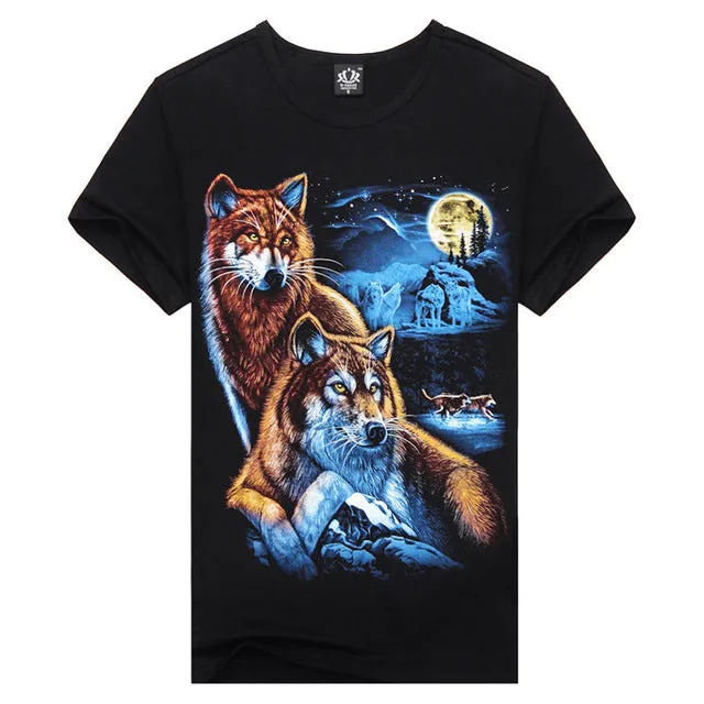 Hot Sale Brand New Fashion Summer Men T-shirt 3d Print Nightmare Tiger Short-Sleeved Casual Tops Tees Men's Plus Size Shirts