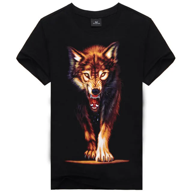 Hot Sale Brand New Fashion Summer Men T-shirt 3d Print Nightmare Tiger Short-Sleeved Casual Tops Tees Men's Plus Size Shirts