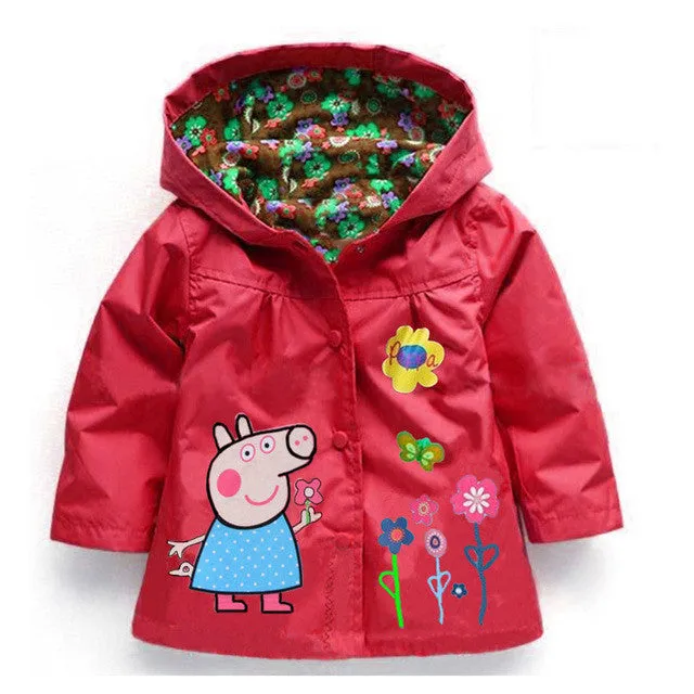 Hot Sale Coat Girls Cute Flowers Cartoon Children Set Waterproof Windbreaker Cardigan Jacket Girls Boys Rain Coat Outwear Suits