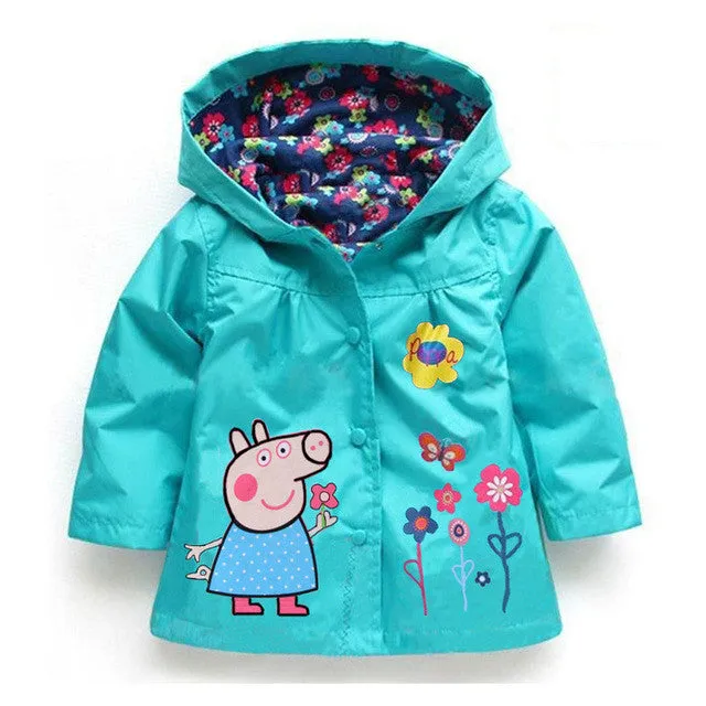 Hot Sale Coat Girls Cute Flowers Cartoon Children Set Waterproof Windbreaker Cardigan Jacket Girls Boys Rain Coat Outwear Suits