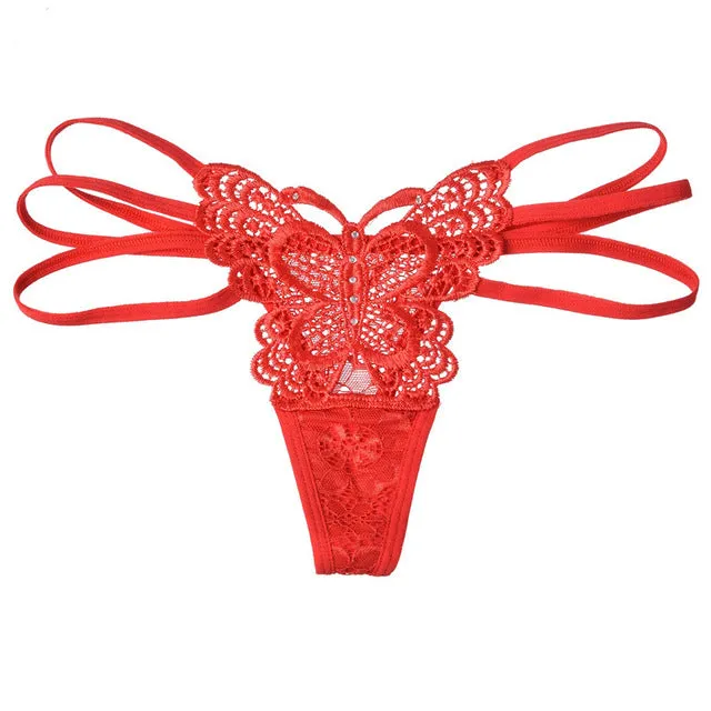 Hot Sale Sexy Cotton Women's Panties Solid Cute Butterfly Women Underwear Thongs