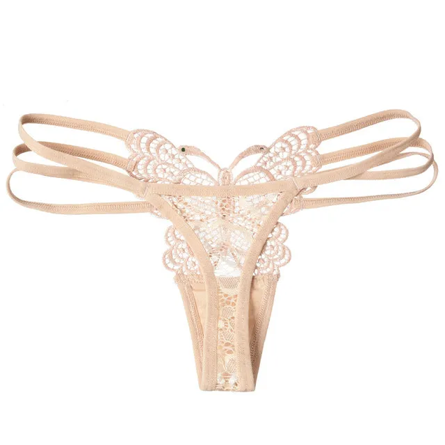 Hot Sale Sexy Cotton Women's Panties Solid Cute Butterfly Women Underwear Thongs