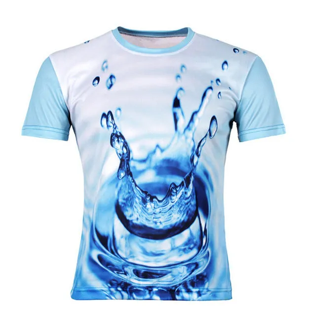 HOWL LOFTY Men Fashion 3D Animal Creative T-Shirt, Lightning/smoke lion/lizard/water droplets 3d printed short sleeve T-Shirts