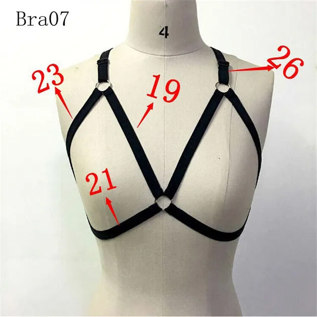 iEASYSEXY New Hot Sexy Womens Underwear Goth Cage Bra Garter Belt Pentagram Erotic Chest Body Bridal Suspender Bondage Lingerie