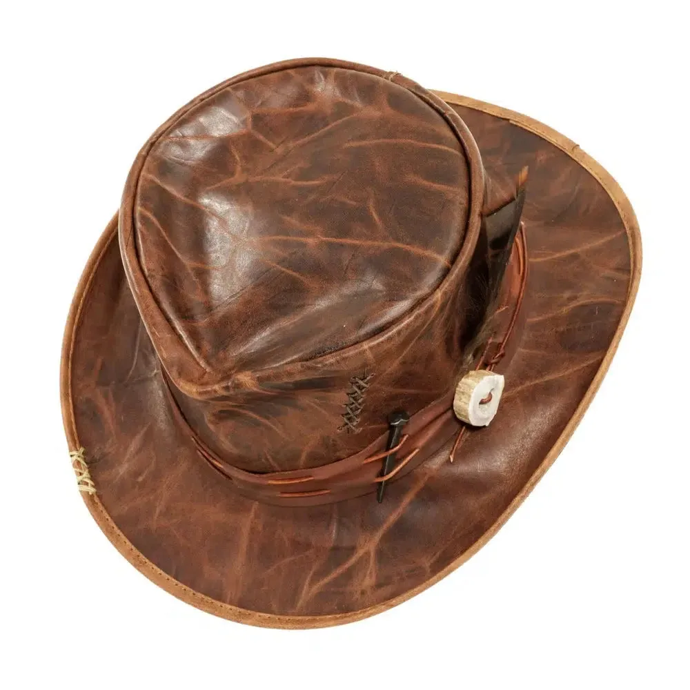 Jiminy | Mens Brown Leather Top Hat