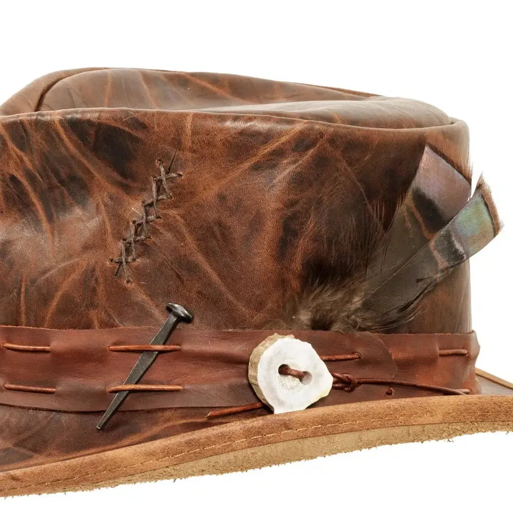 Jiminy | Mens Brown Leather Top Hat