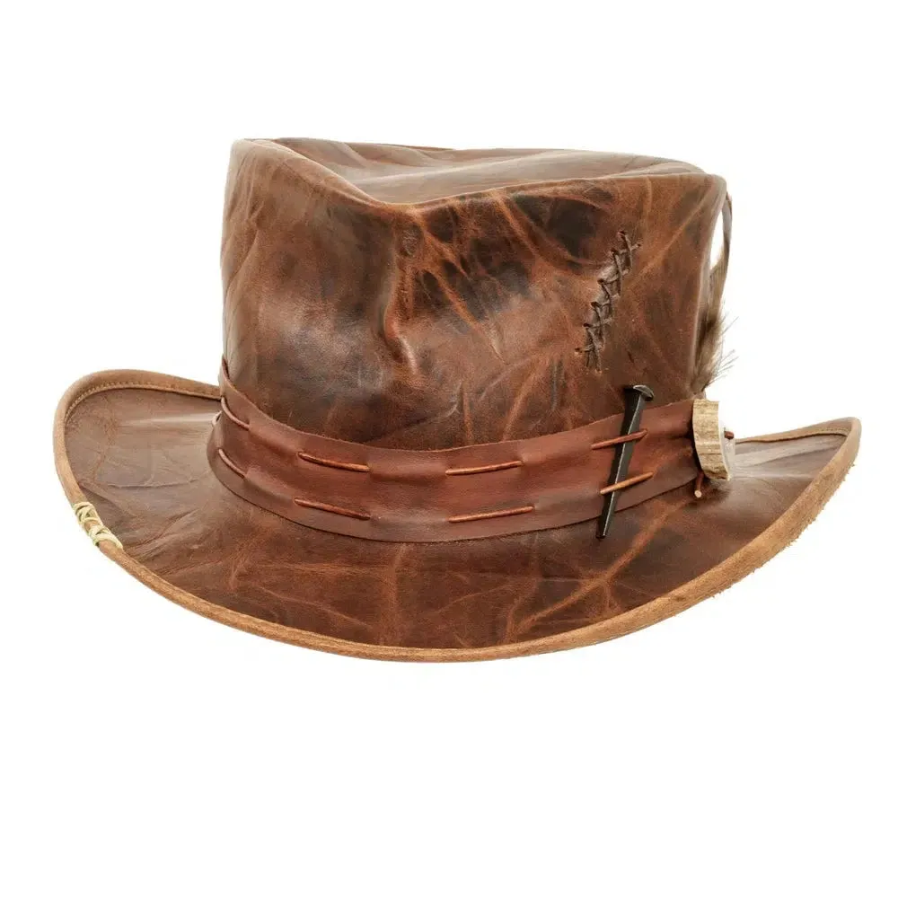 Jiminy | Mens Brown Leather Top Hat