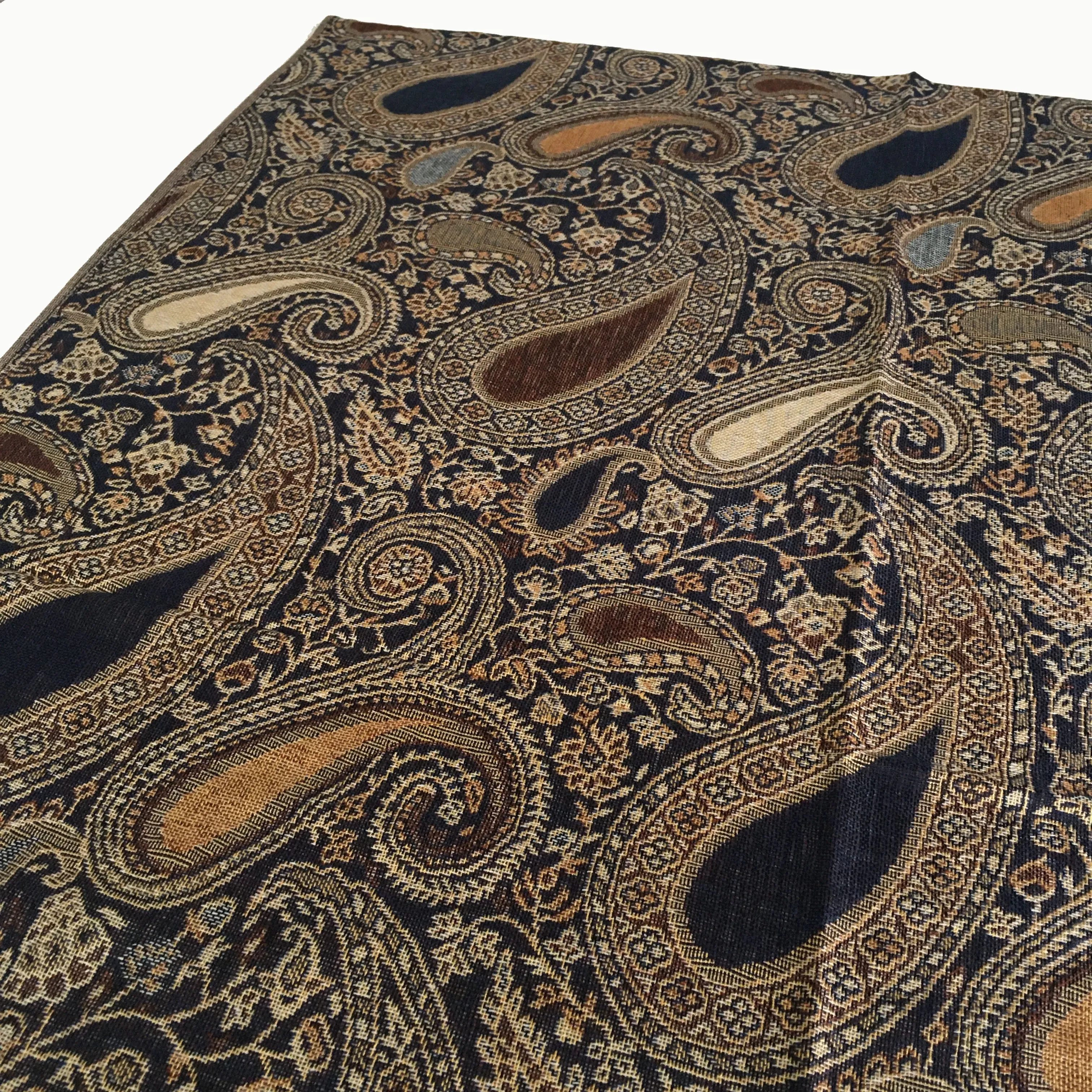 LARGE BROWN MULTI COLOUR PAISLEY PRINT PASHMINA SHAWL SCARF