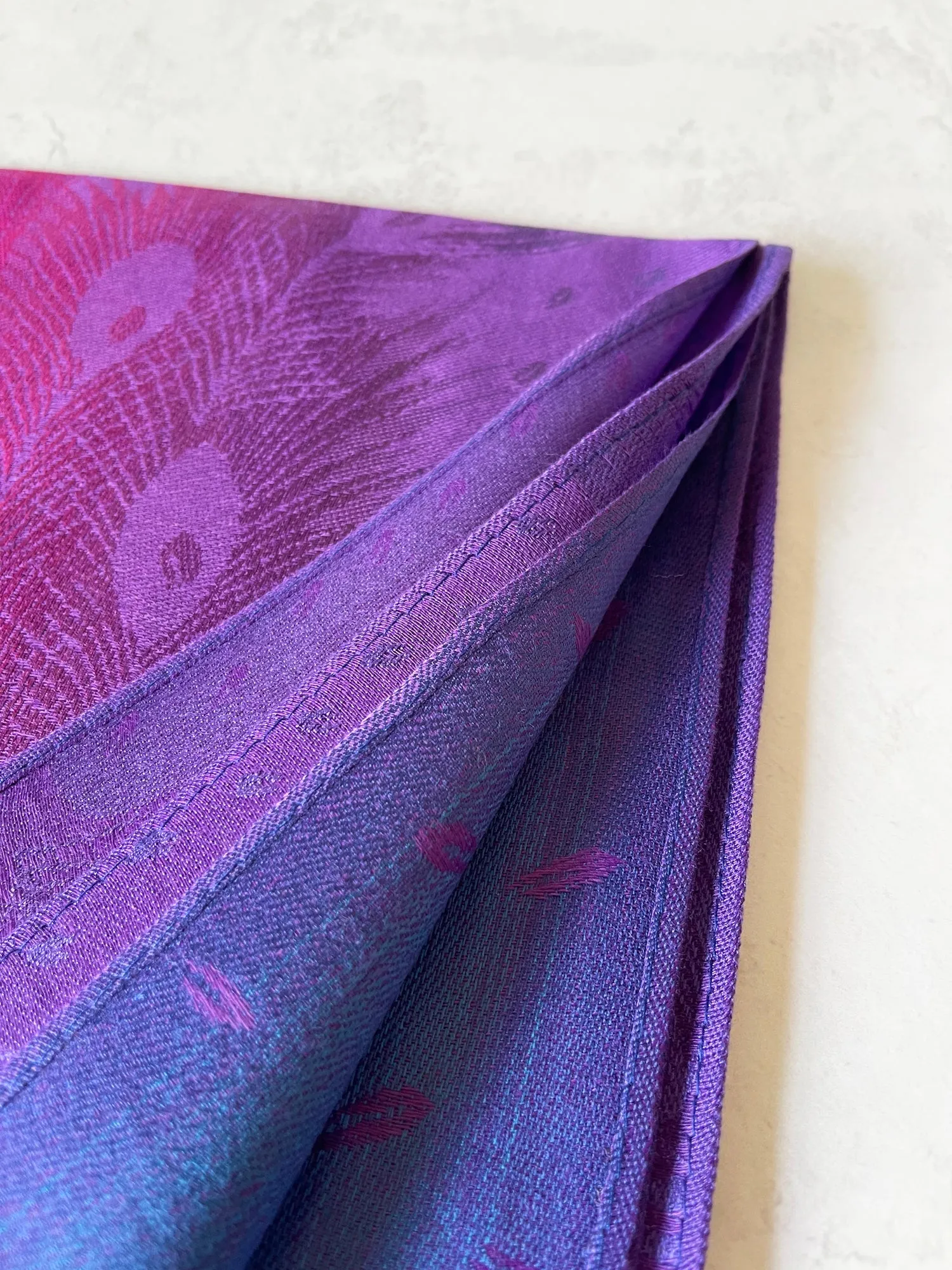 LARGE PURPLE RAINBOW FEATHER AND LEAF PRINT PASHMINA SHAWL SCARF