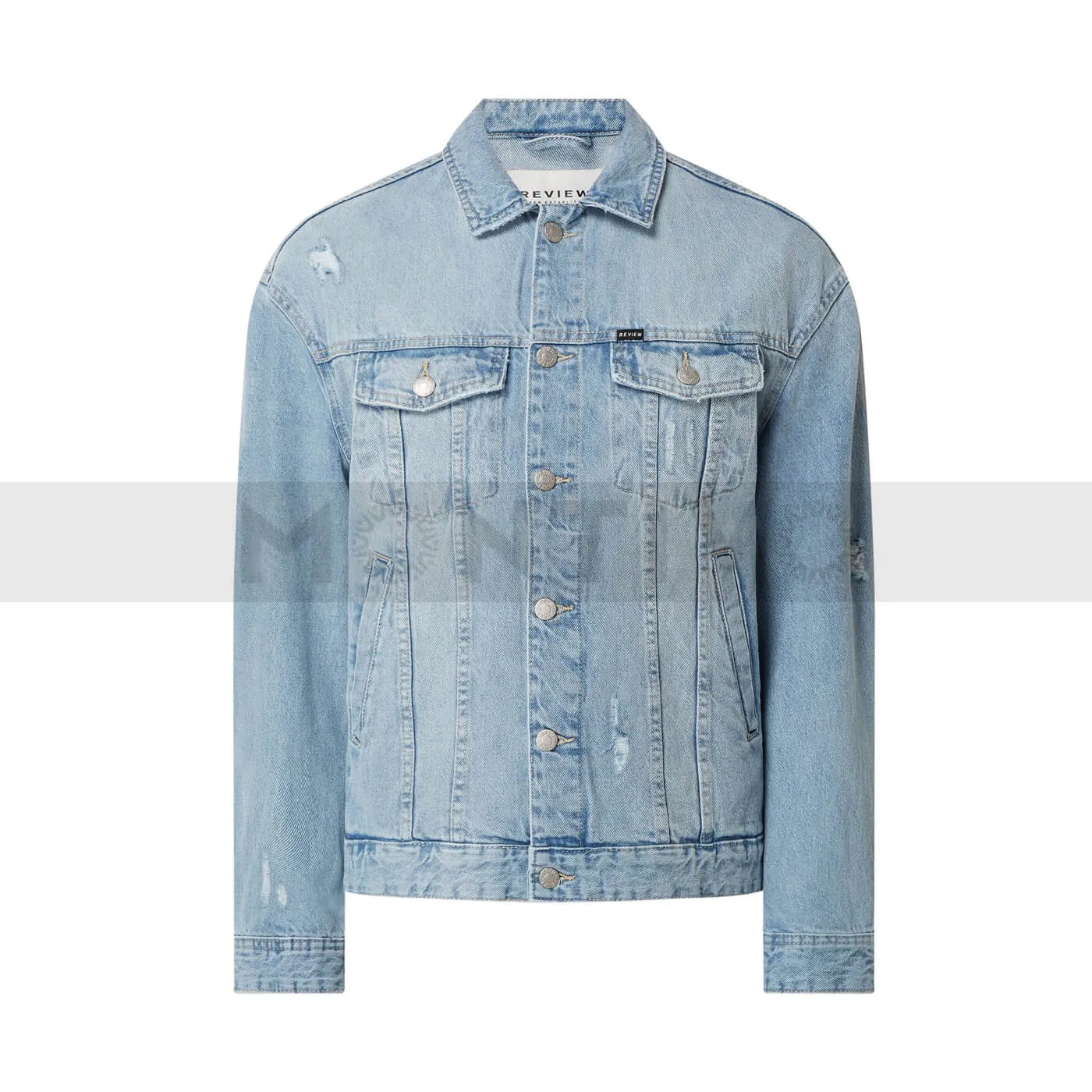 Light Blue Ripped Denim Jacket