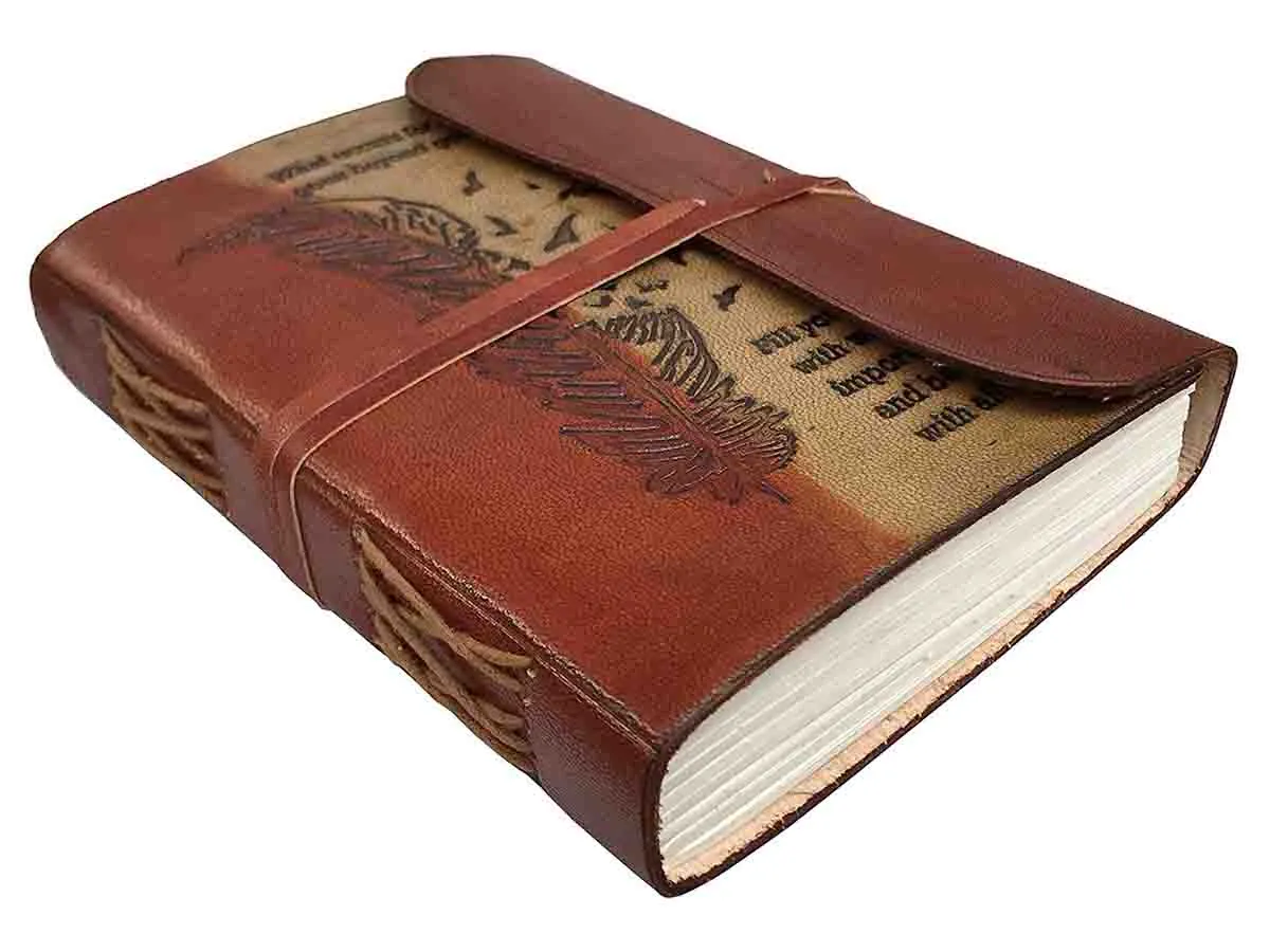 Love Leaf Embossed Leather Journal For Gift