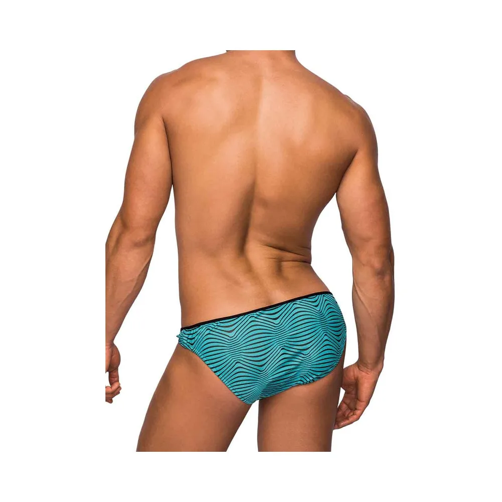 Male Power Tranquil Abyss Mini Bikini Seafoam/black Large