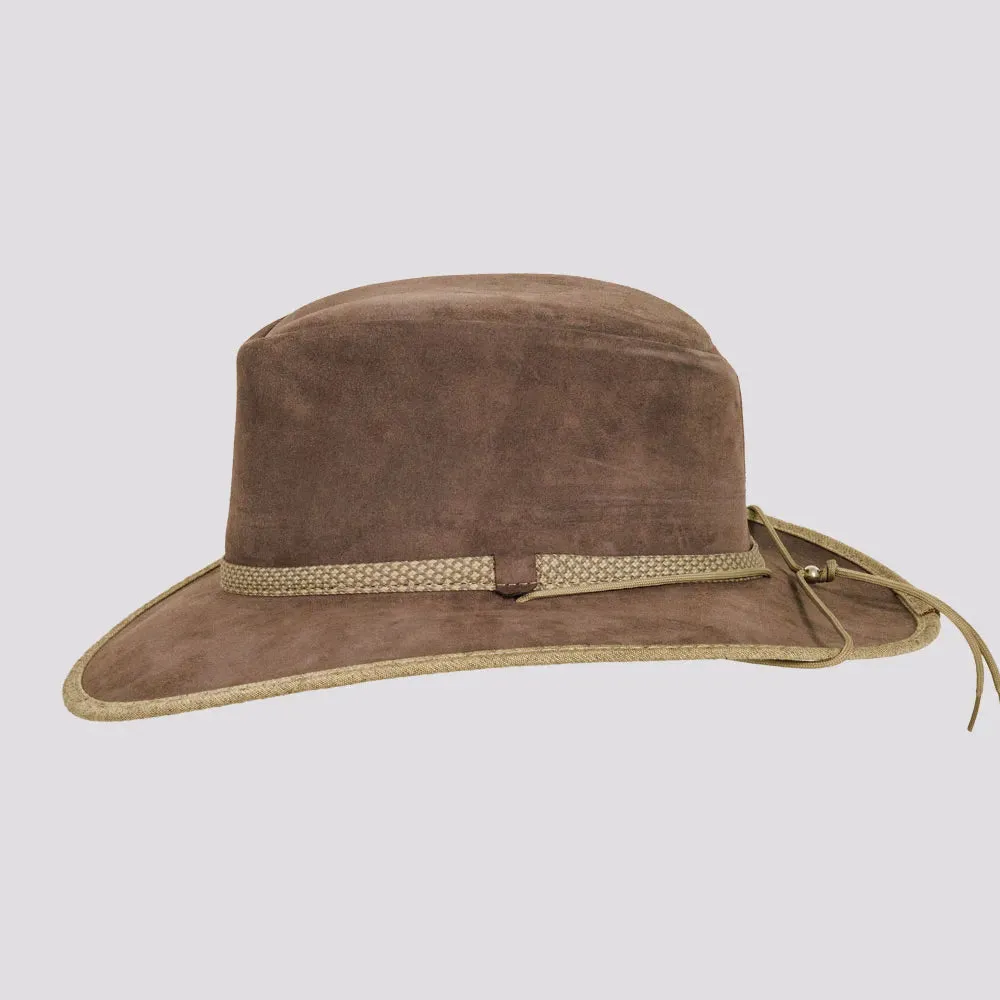 McKinley | Womens Genuine Leather Outback Hat with Suede Trim