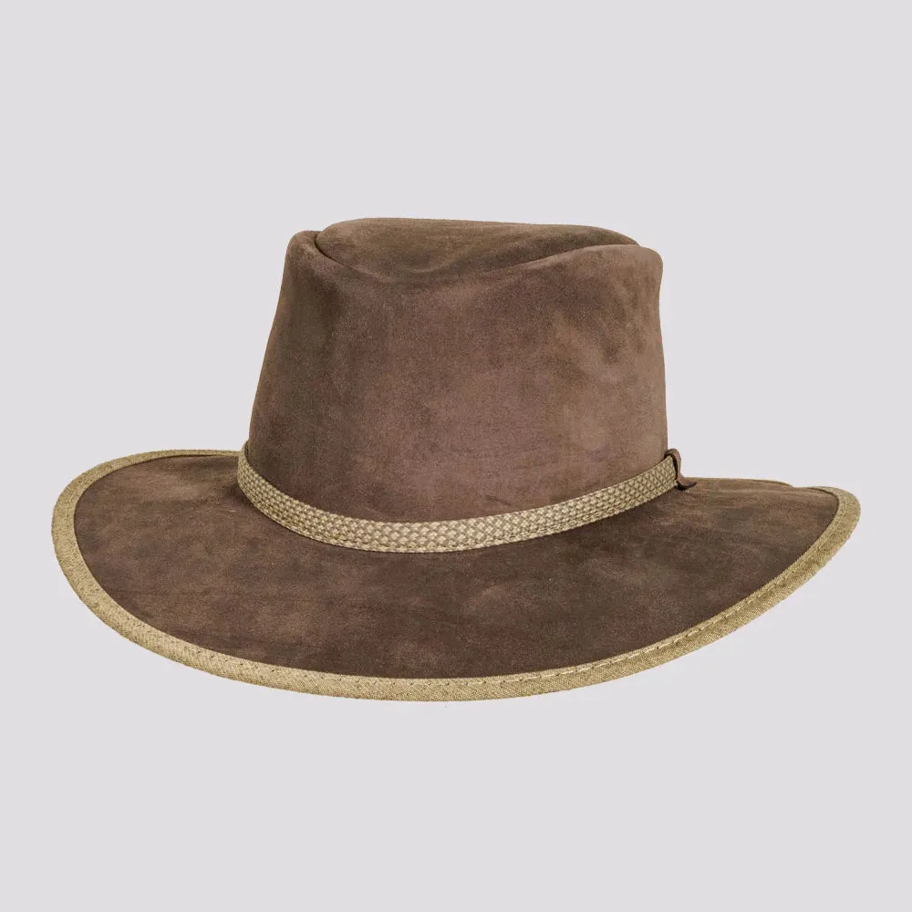 McKinley | Womens Genuine Leather Outback Hat with Suede Trim