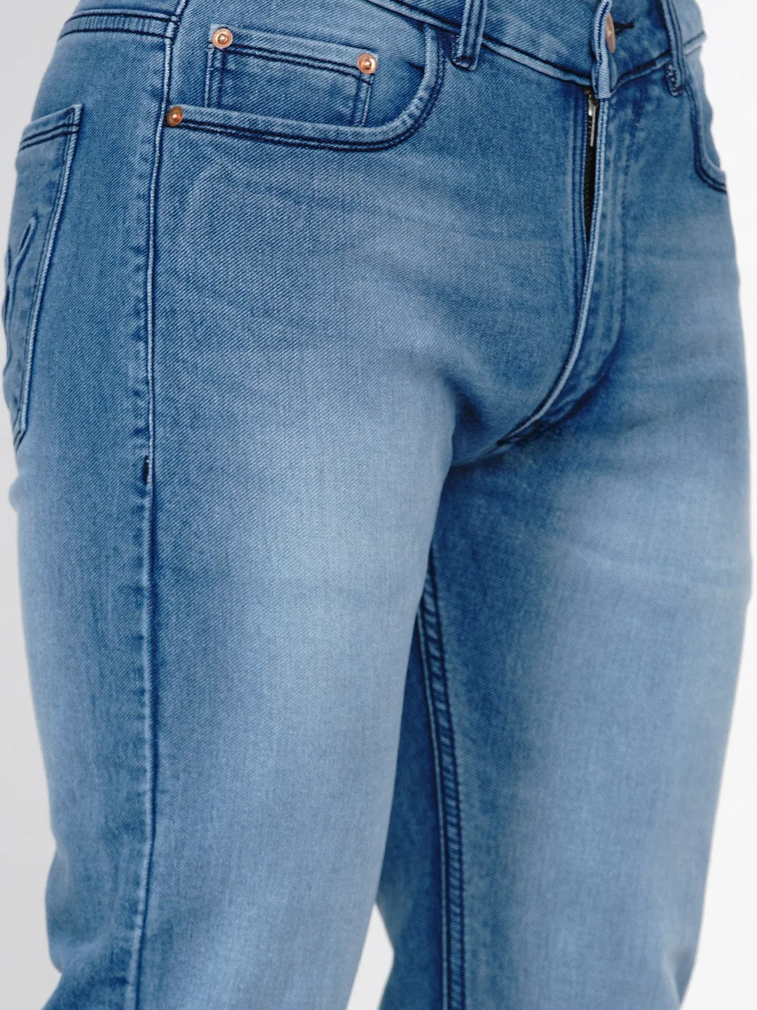 Men Blue Low Distress Jeans