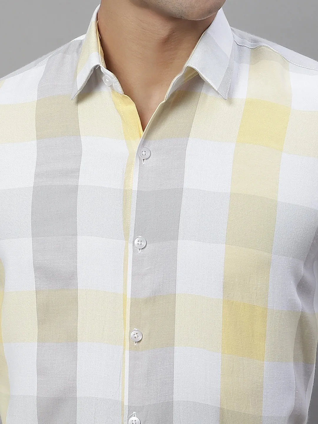 Men'S Pure Cotton Checked Formal Shirts