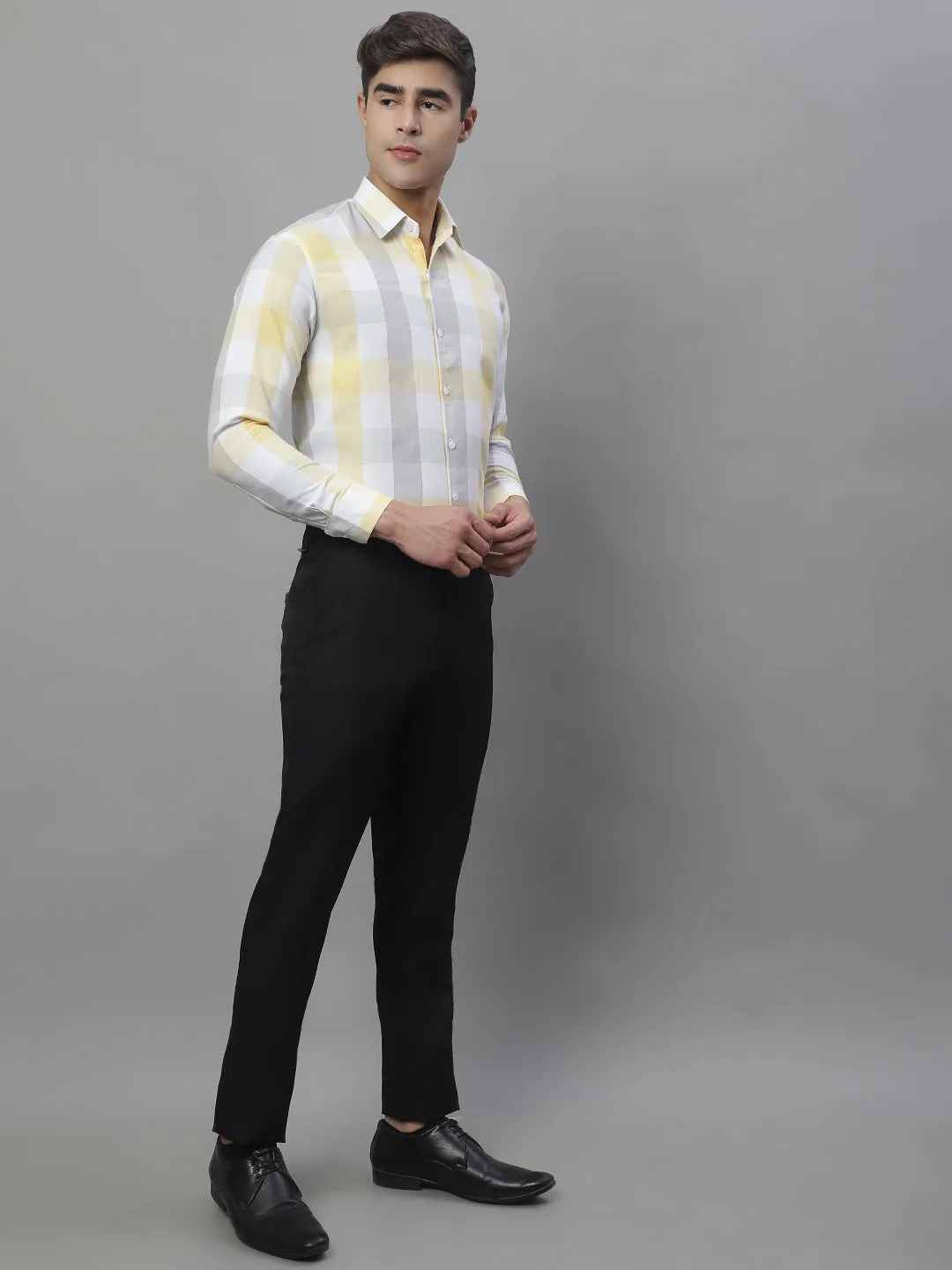 Men'S Pure Cotton Checked Formal Shirts