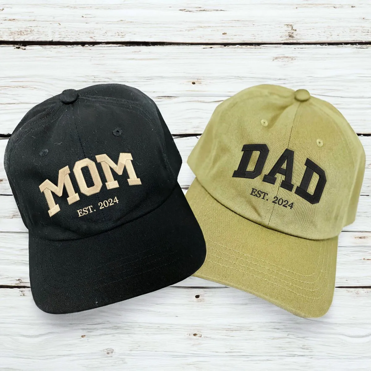 Mom and Dad Twin Pack: Embroidered Hat