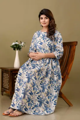 Multi Printed Maternity Dress For Women