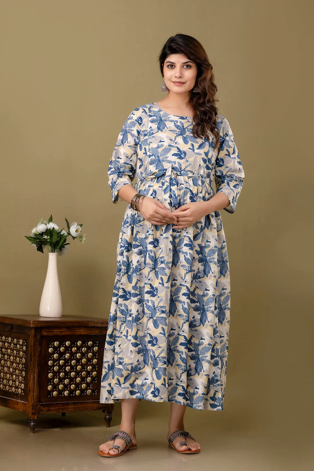 Multi Printed Maternity Dress For Women