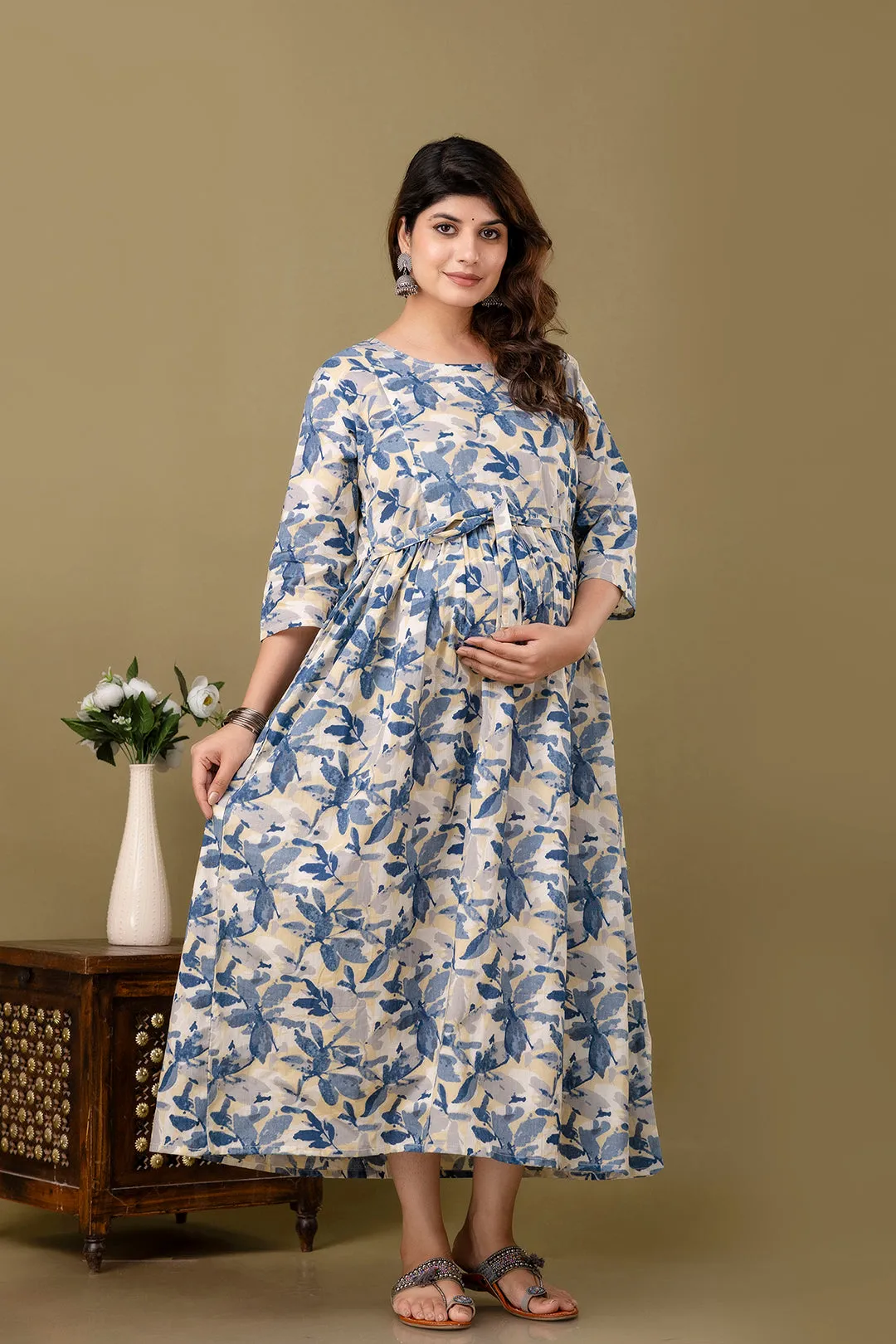 Multi Printed Maternity Dress For Women