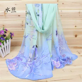 New 2016 Fashion Soft Thin Chiffon Silk Scarf Women Animal Bird printed Scarves Foulard Sjaal Cachecol Feminino