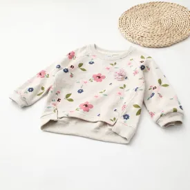 New Arrival Kids Children Girl Boy Sweatshirt Flower Print Pullover Baby Warm Coat Cotton Tops Fashion Clothes Long Sleeves 2-7Y