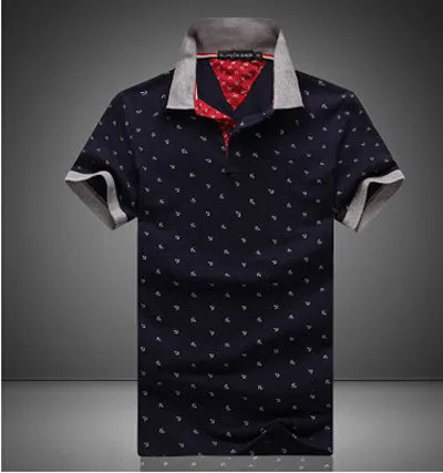 New Brand Polos Mens Printed POLO Shirts 100% Cotton Short Sleeve Camisas Polo Casual Stand Collar Male Polo Shirt 4XL EDA234