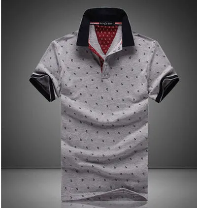 New Brand Polos Mens Printed POLO Shirts 100% Cotton Short Sleeve Camisas Polo Casual Stand Collar Male Polo Shirt 4XL EDA234