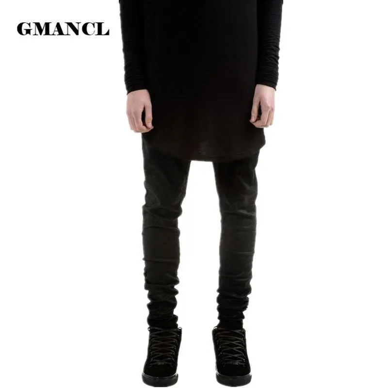 New Fashion Mens Black Skinny Jeans Pants Hi-Street Hip Hop swag men Denim Joggers pants Famous Brand Designer Men Trousers