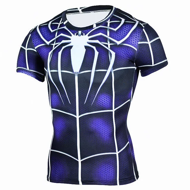 New Fitness Compression Shirt Men Anime Superhero Punisher Skull Captain Americ 3D T Shirt Bodybuilding Crossfit tshirt