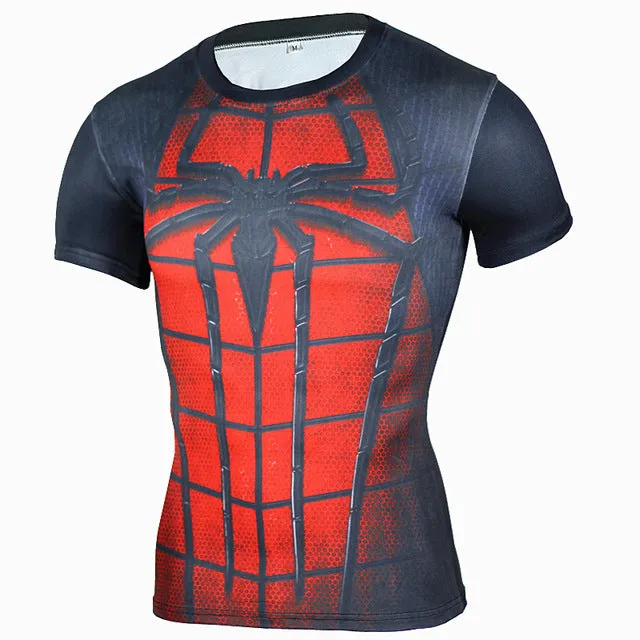 New Fitness Compression Shirt Men Anime Superhero Punisher Skull Captain Americ 3D T Shirt Bodybuilding Crossfit tshirt