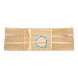 Nu-Hope Support Belt, Original Flat Panel, 2-5/8" Stoma, 9" Wide, Left, 1" From Bottom, Contoured, Large (36" to 41" Waist), Beige