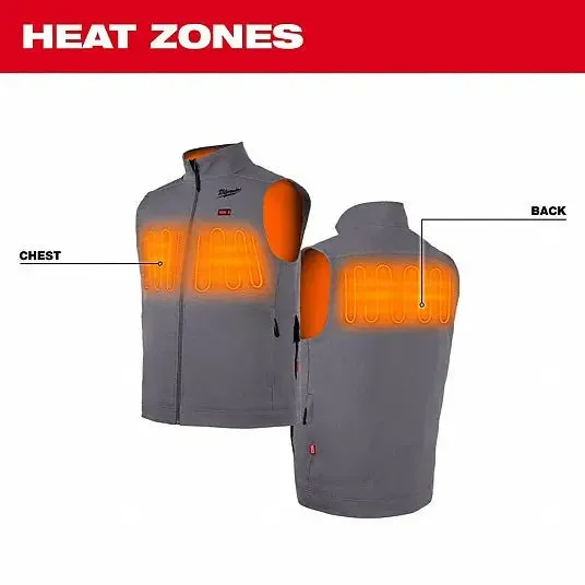 Open Box -  Milwaukee Tool Men's X-Large M12 12V Lithium-Ion Cordless TOUGHSHELL Gray Heated Vest (Vest Only)