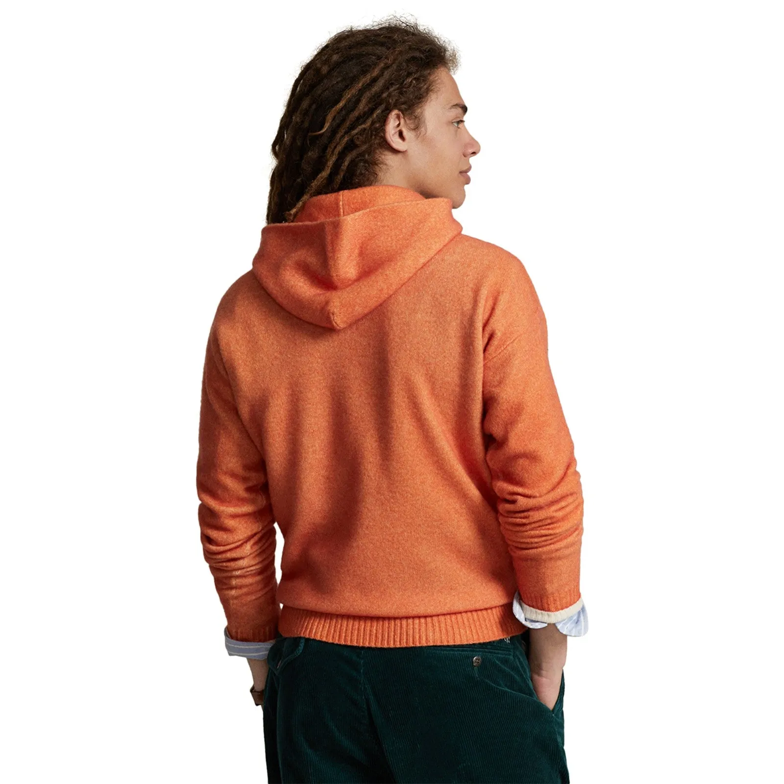 Polo Ralph Lauren Long Sleeve Wool (Spectrum Orange) Horsemen Print Hooded Sweatshirt 710917391001