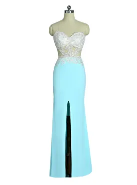 Prom Dresses Mermaid Sweetheart Lace Slit Sexy Open Back Women Long Evening Dresses