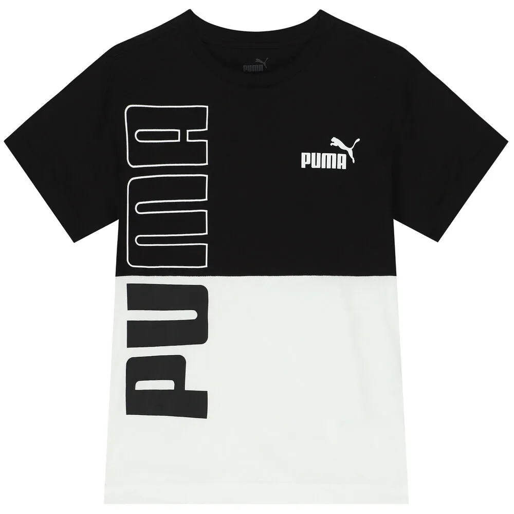 PUMA POWER Colorblock Tee PUMA Black-PUM