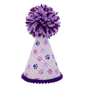 Pup Party Hats Purple Paws Party Hat for Dogs and Cats Assorted