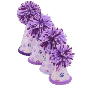 Pup Party Hats Purple Paws Party Hat for Dogs and Cats Assorted