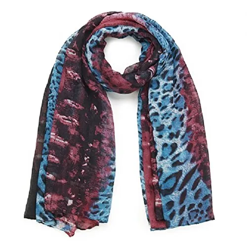 Purple Hazy Animal Print Long Scarf A Hazy Animal Print In 2 Striking Colourways