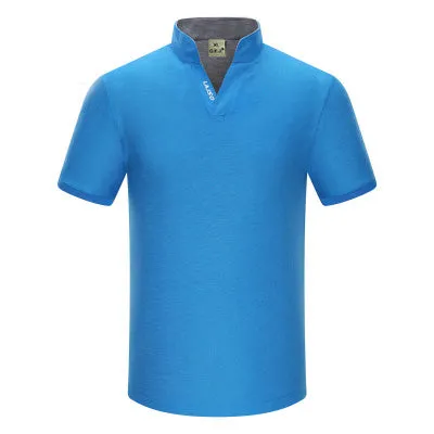 Q.E.J New 2016 Brand Solid Color Stand collar polo Shirt Summer  Men Casual Short-sleeve Slim Fit Men Polo Shirt Clothing